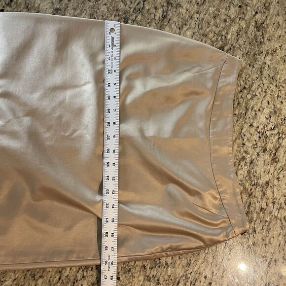 LK Bennett Gold Shimmer Size 6 Silk Blend Pencil Skirt - Picture 8 of 9